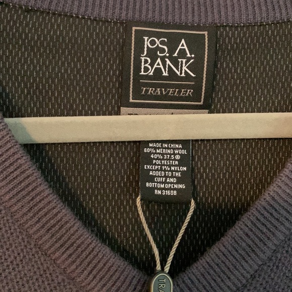 NWT Jos. A. Bank Traveler V Neck Sweater Sz XXL Merino Wool/Poly Blend - Picture 2 of 8